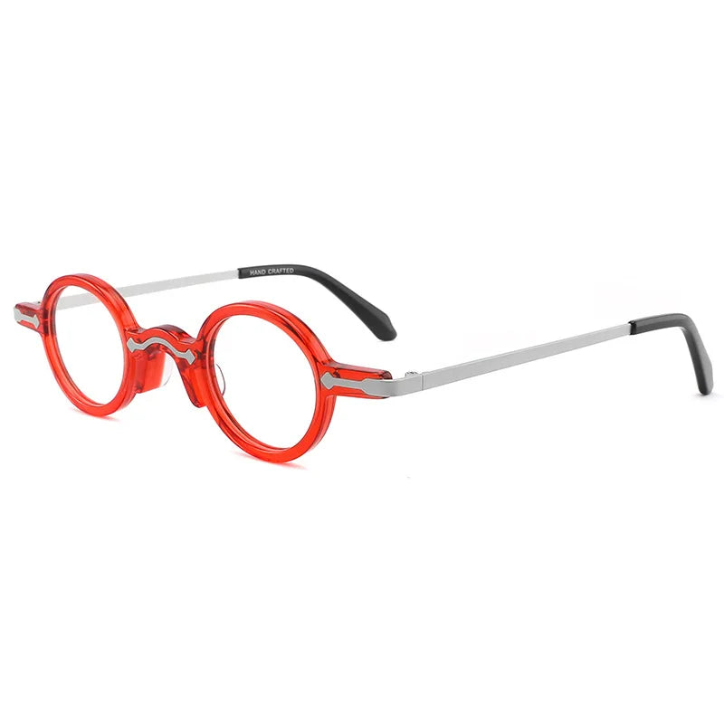 CCspace Women's Full Rim Round Cat Eye Acetate Eyeglasses 57414 Full Rim CCspace red  