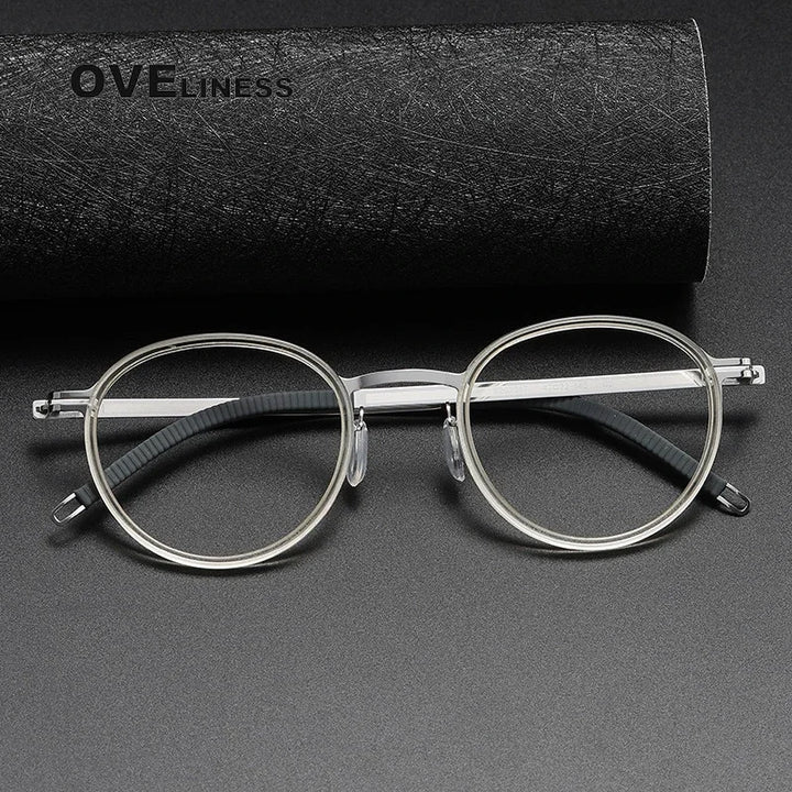 Oveliness Unisex Full Rim Round Acetate Titanium Eyeglasses O8202317 Full Rim Oveliness   