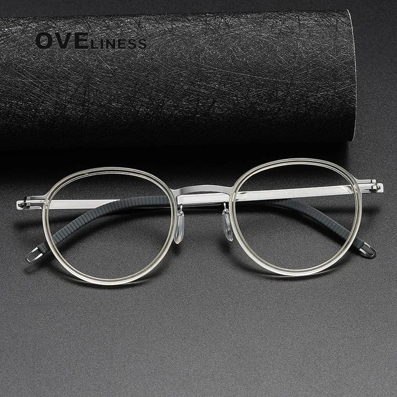 Oveliness Unisex Full Rim Round Acetate Titanium Eyeglasses O8202317 Full Rim Oveliness   