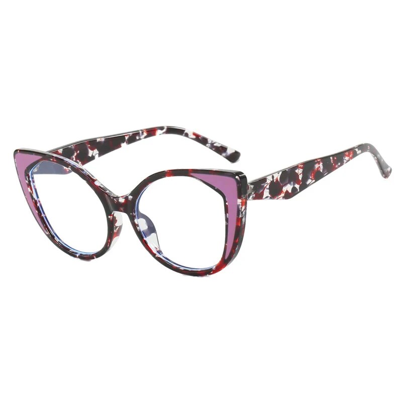 CCSpace Women's Full Rim Cat Eye Tr 90 Titanium Hyperopic Eyeglasses R57025 Reading Glasses CCspace C6Purple 0 