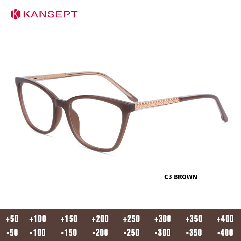 Kansept Women's Full Rim Square Tr 90 Alloy Reading Glasses 25005