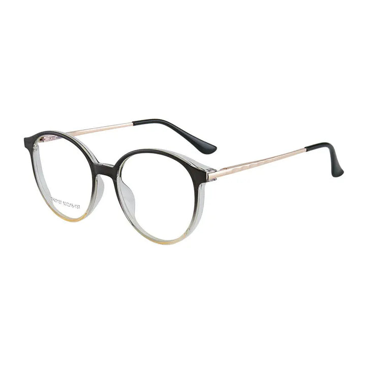 KatKani Unisex Full Rim Round Tr 90 Alloy Eyeglasses 7137 Full Rim KatKani Eyeglasses   