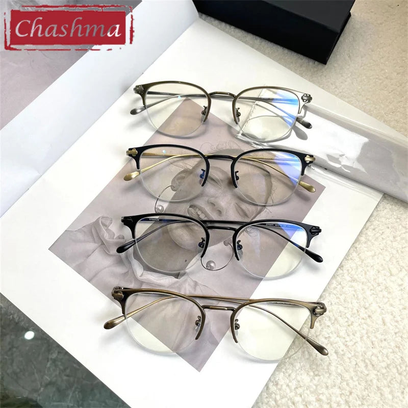 Chashma Ottica Unisex Full Rim Oval Round Titanium Eyeglasses 2625 Full Rim Chashma Ottica   