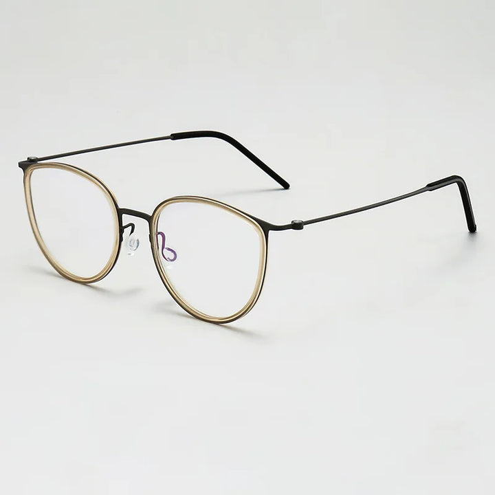 Black Mask Women's Full Rim Cat Eye Titanium Acetate Eyeglasses 635843