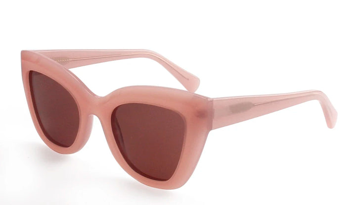 Esnbie Unisex Full Rim Oval Sculpted Acetate Tac Sunglasses 240991