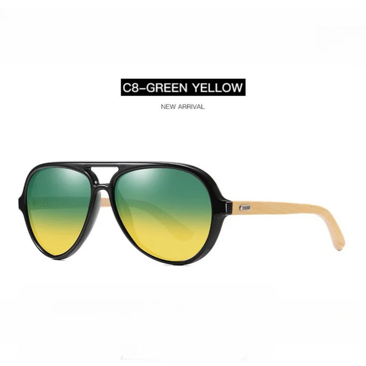 KatKani Unisex Full Rim Round Plastic Sunglasses 8804 Sunglasses KatKani Sunglasses Greenyellow  