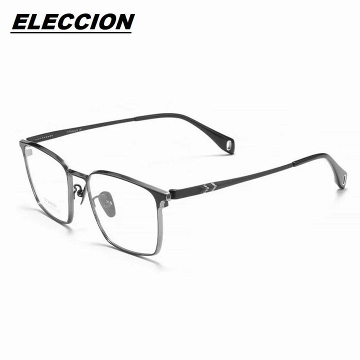 Eleccion Unisex Full Rim Square Titanium Eyeglasses 414027