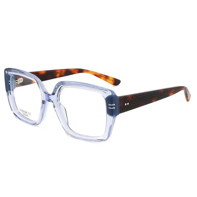 Hewei Unisex Full Rim Square Acetate Eyeglasses 2028 Full Rim Hewei blue  