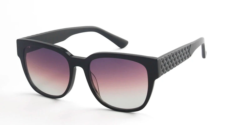 Esnbie Women's Full Rim Oval Cat Eye Acetate Sunglasses 472258