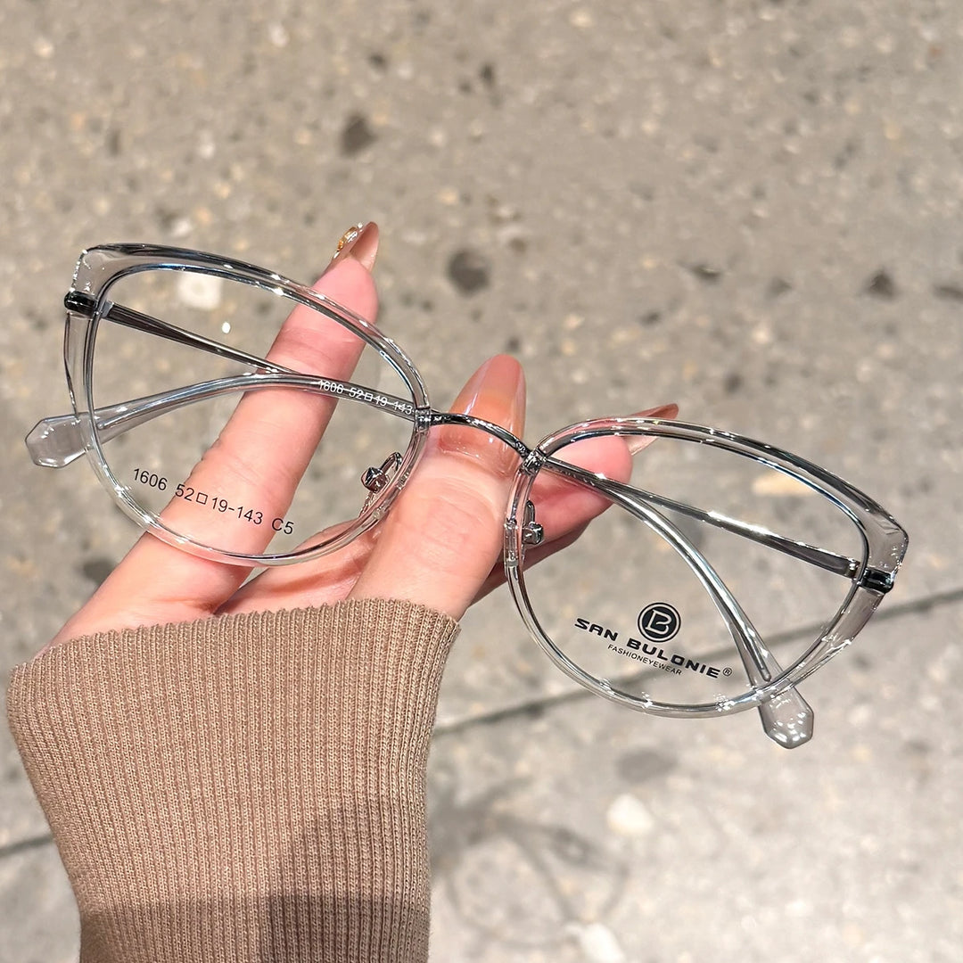 Yimaruili Women's Full Rim Round Cat Eye Tr 90 Alloy Eyeglasses 361606