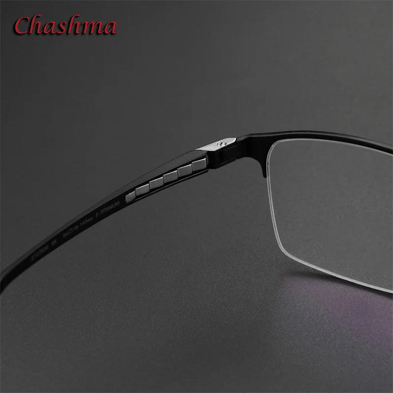 Chashma Ochki Men's Semi Rim Square Titanium Eyeglasses 27039 Semi Rim Chashma Ochki   