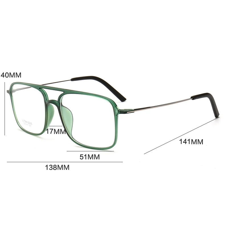 Gatenac Women's Full Rim Square Double Bridge Tr 90 Titanium Photochromic Reading Glasses G2235