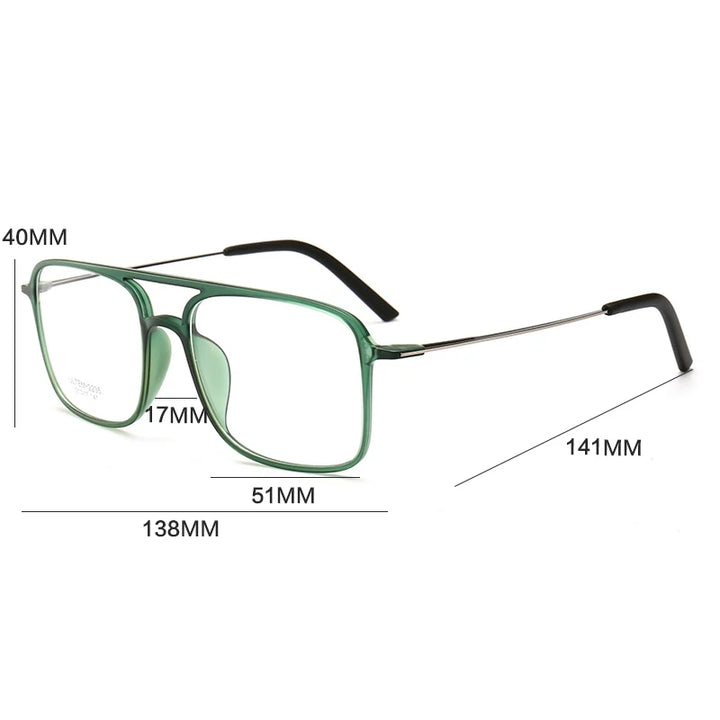 Gatenac Women's Full Rim Square Double Bridge Tr 90 Titanium Photochromic Reading Glasses G2235