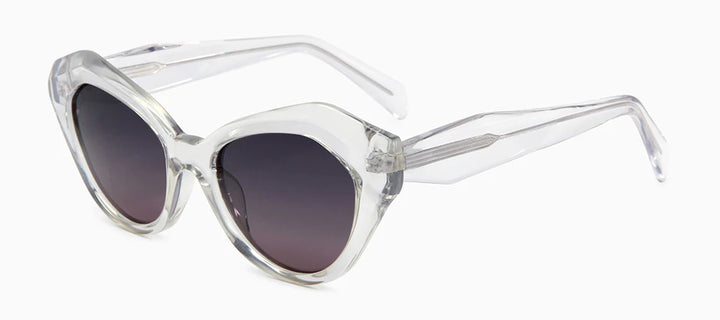 Esnbie Women's Full Rim Cat Eye Scuplted Acetate Sunglasses 230631