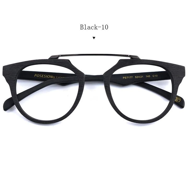 Hdcrafter Mens Full Rim Round Double Bridge Titanium Acetate Frames 036100 — view 3 | Hdcrafter Eyeglasses at FuzWeb