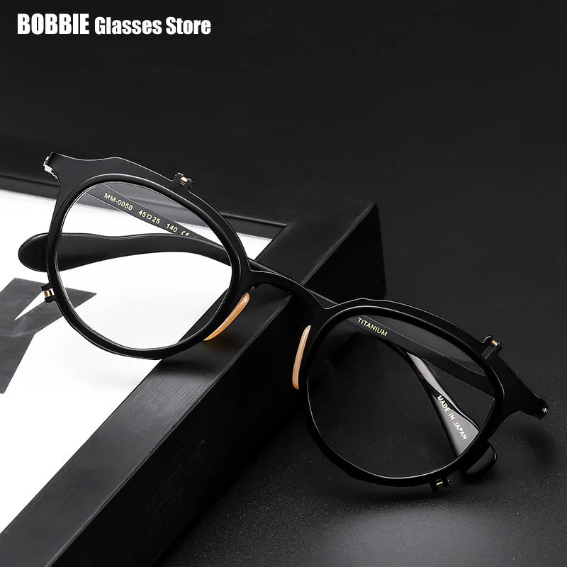 Bobbie Women's Full Rim Oval Polygon Titanium Eyeglasses 960050
