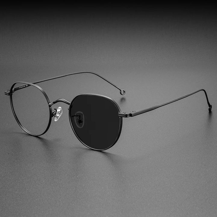 Kocolior Women's Full Rim Flat Top Round Titanium Photochromic Reading Glasses 513125