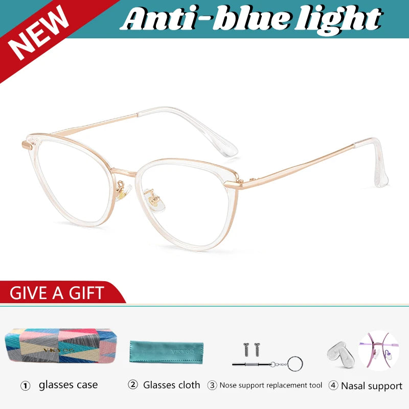 Vicky Women's Full Rim Cat Eye Tr 90 Alloy Reading Glasses 711916