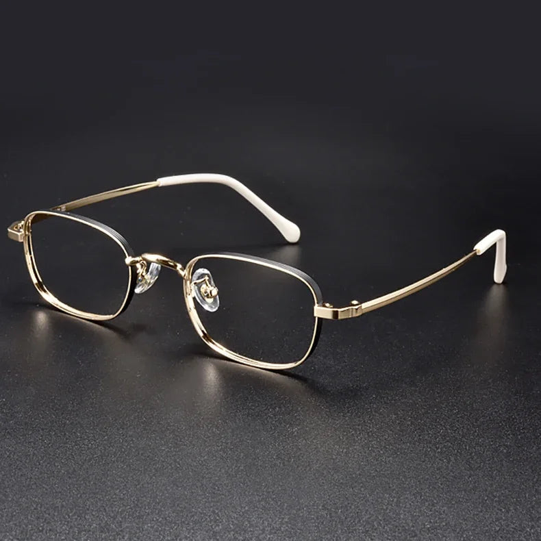 Aror Women's Full Rim Small Square Titanium Eyeglasses 49835 Full Rim Aror Gold