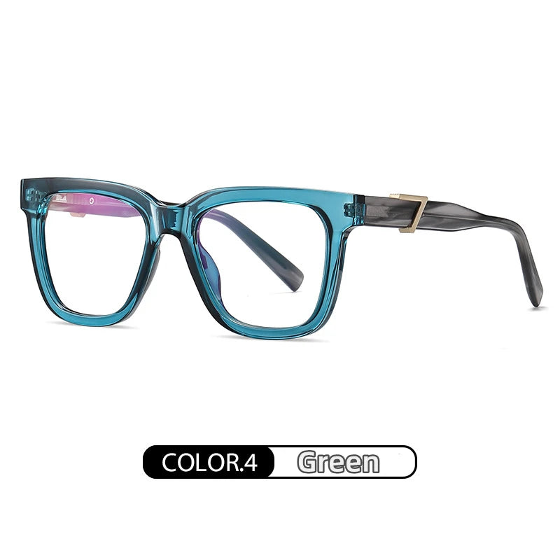 Kocolior Unisex Full Rim Square Acetate Alloy Hyperopic Reading Glasses C911 Reading Glasses Kocolior Green 0 