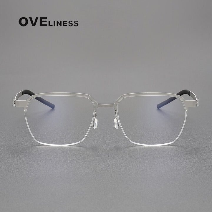 Oveliness Unisex Semi Rim Square Titanium Eyeglasses 7423 Semi Rim Oveliness   