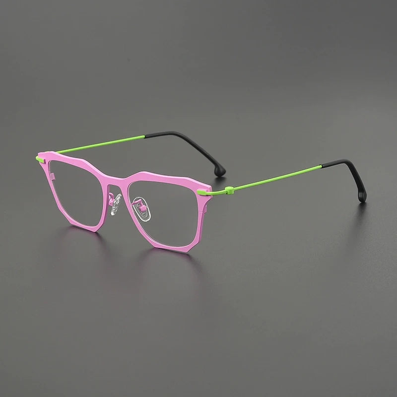 Gatenac Unisex Full Rim Square Brow Line Titanium Eyeglasses G85838