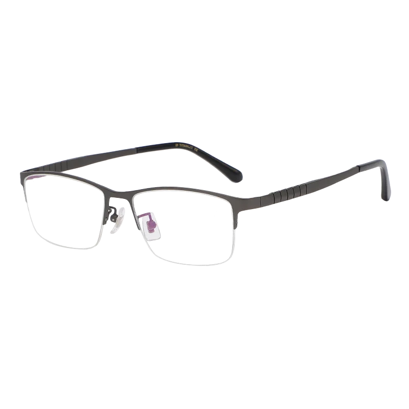 Reven Jate Unisex Semi Rim Square Titanium Eyeglasses 71109