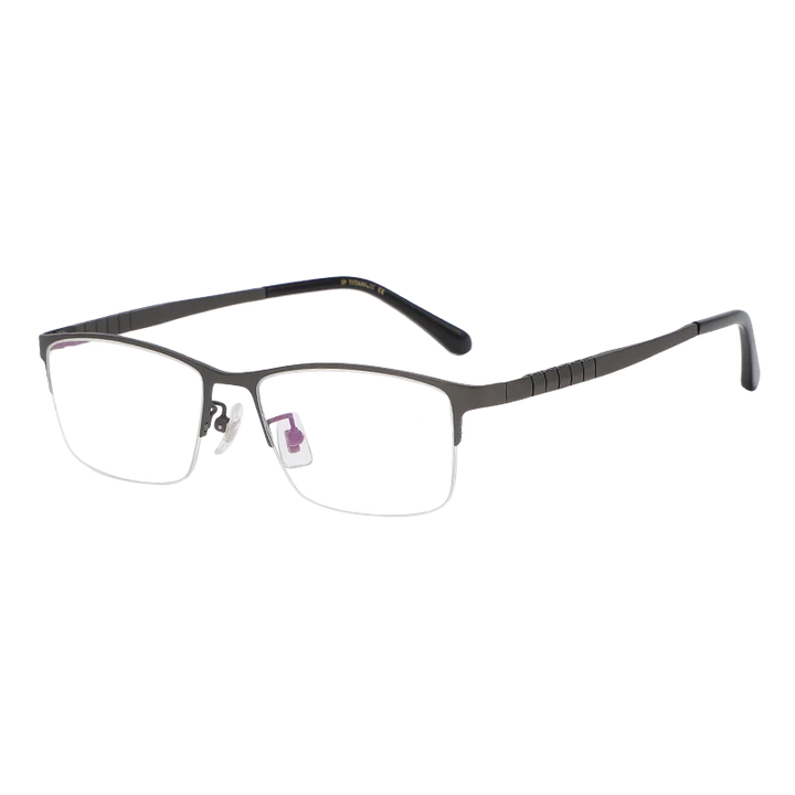 Reven Jate Unisex Semi Rim Square Titanium Eyeglasses 71109