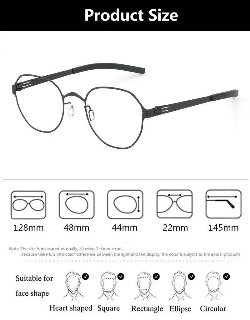 Bobbie Women's Full Rim Polygon Oval Screwless Steel Eyeglasses 441282