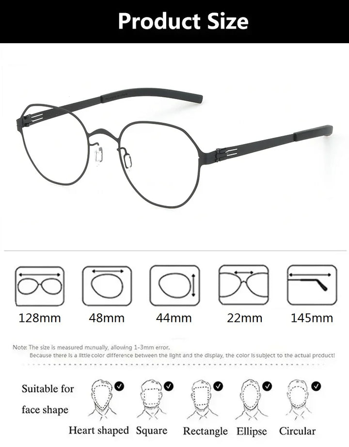 Bobbie Women's Full Rim Polygon Oval Screwless Steel Eyeglasses 441282