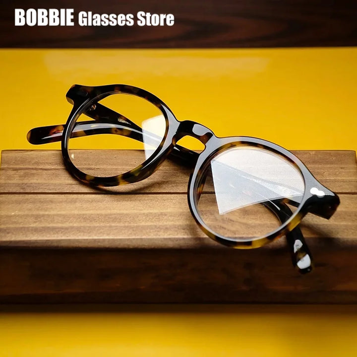 Bobbie Women's Full Rim Oval Round AcetateTitanium Eyeglasses 464223