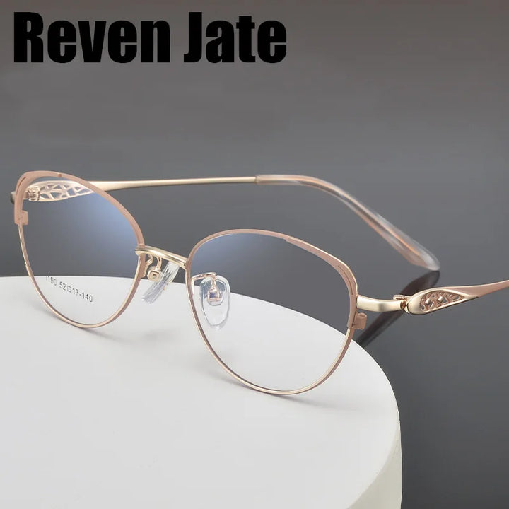 Reven Jate Women's Full Rim Oval Cat Eye Titanium Eyeglasses 661190