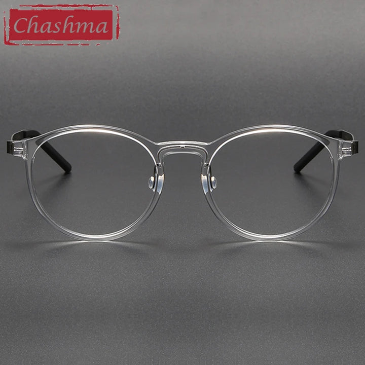 Chashma Unisex Full Rim Round Acetate Titanium Eyeglasses 1836 Full Rim Chashma   