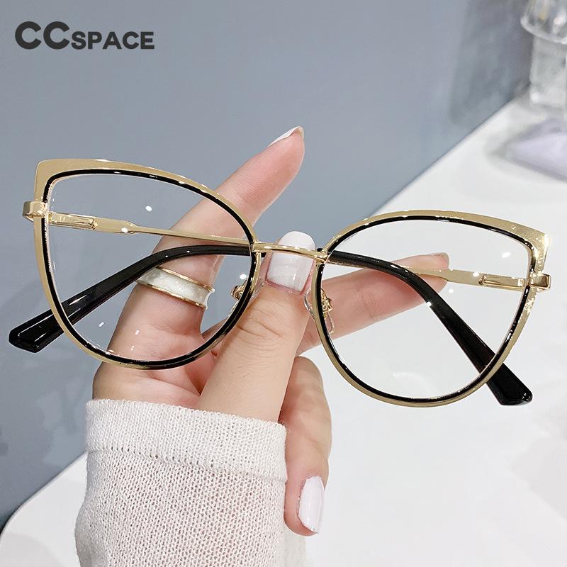 CCSpace Women's Full Rim Cat Eye Alloy Eyeglasses 54843 Full Rim CCspace   