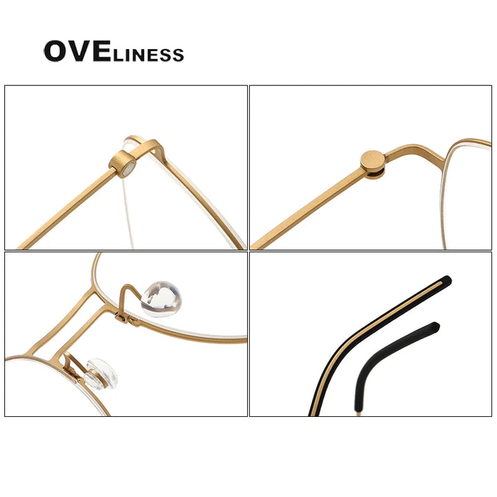 Oveliness Unisex Full Rim Square Double Bridge Titanium Eyeglasses O5524 Full Rim Oveliness   