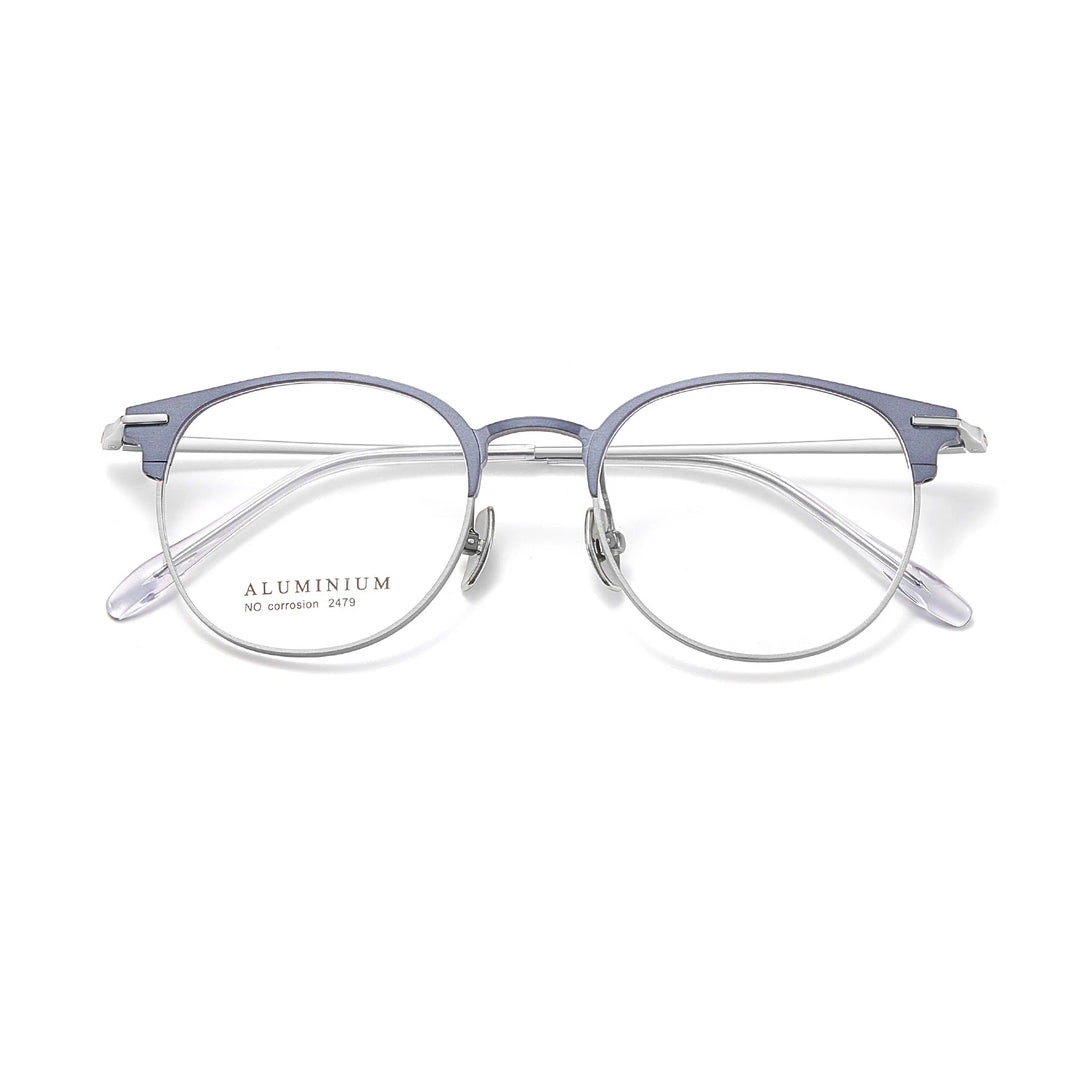 Yimaruili Unisex Full Rim Round Aluminum-Magnesium Eyeglasses 662479