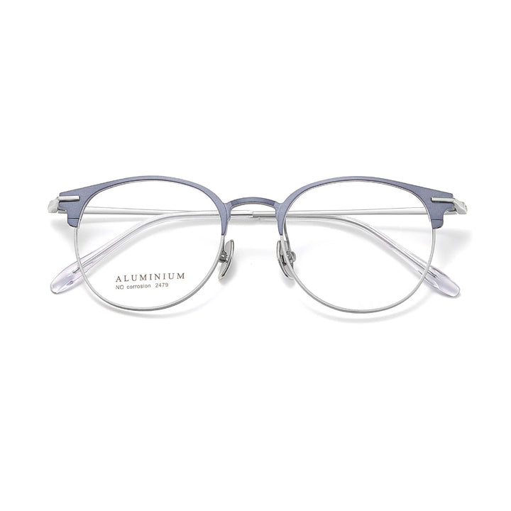 Yimaruili Unisex Full Rim Round Aluminum-Magnesium Eyeglasses 662479