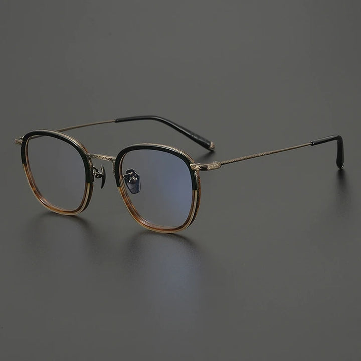 Gatenac Women's Full Rim Square Acetate Titanium Eyeglasses G1286