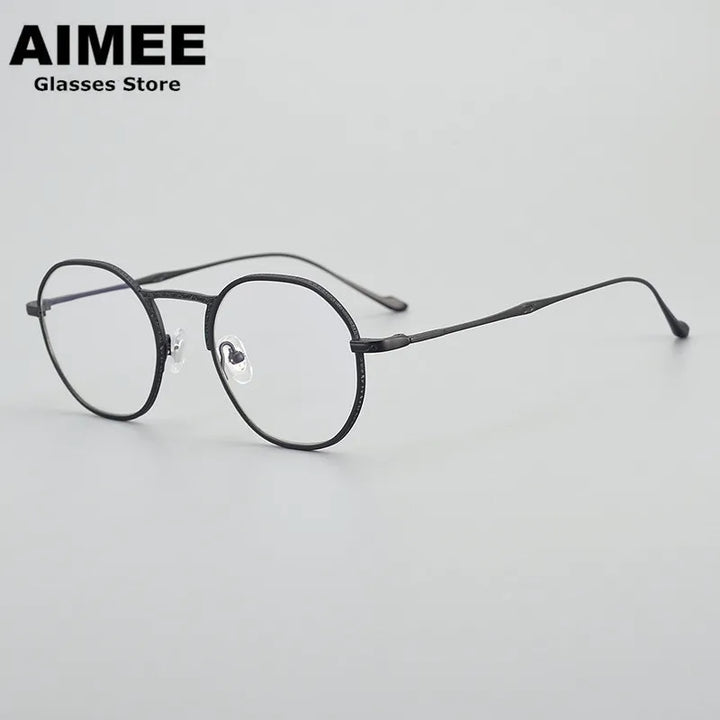 Aimee Unisex Full Rim Irregular Round Titanium Eyeglasses 5923 Full Rim Aimee   