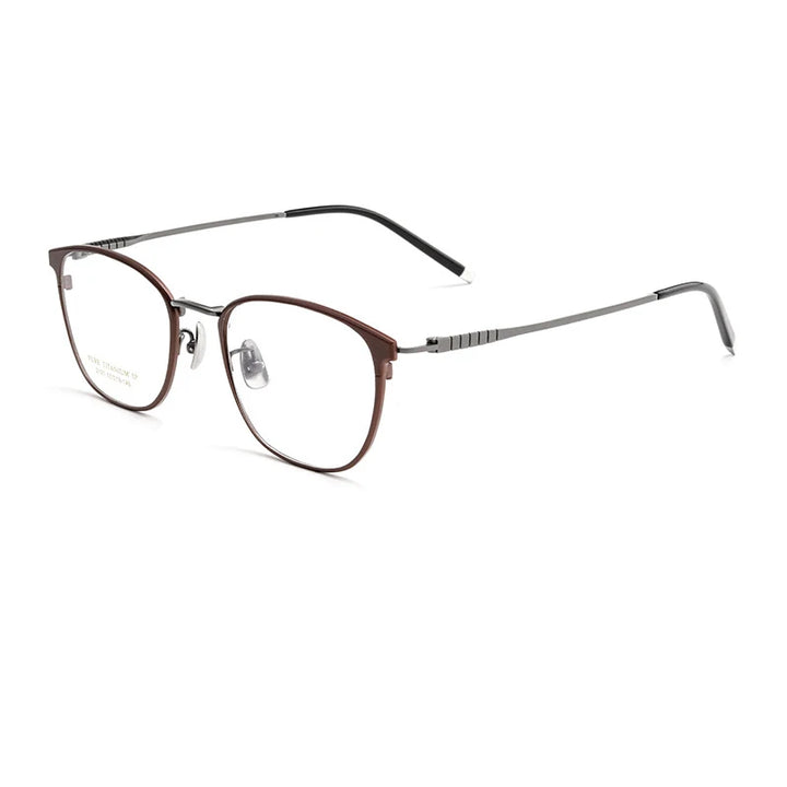 Gmei Unisex Full Rim Square Titanium Eyeglasses 2101 Full Rim Gmei Optical Red Grey  