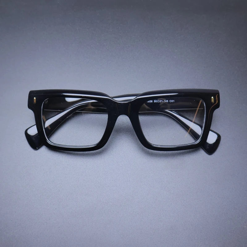 Gatenac Mens Full Rim Square Acetate Eyeglasses t3 Full Rim Gatenac Black  
