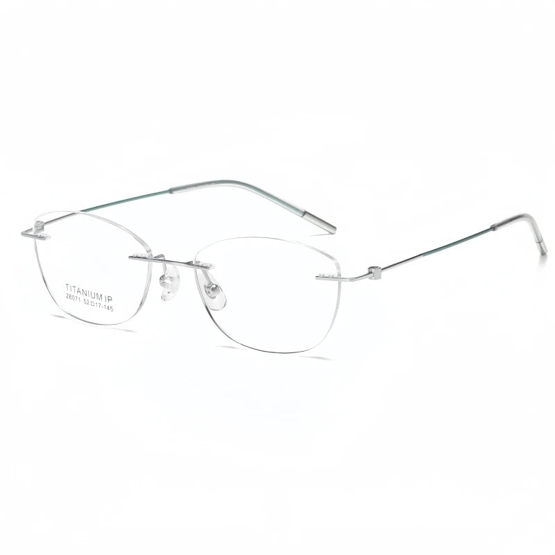 Yimaruili Women's Rimless Putterfly Cat Eye Titanium Eyeglasses 56071