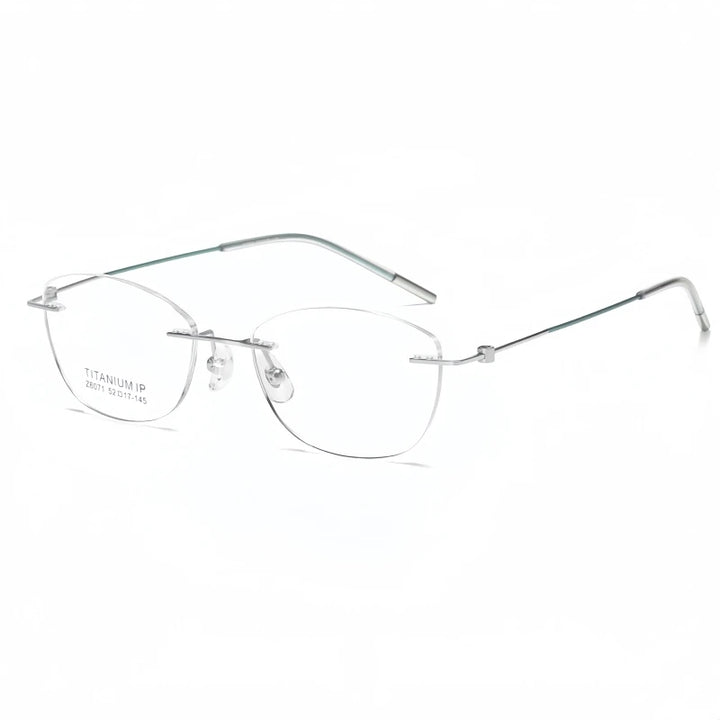 Yimaruili Women's Rimless Putterfly Cat Eye Titanium Eyeglasses 56071