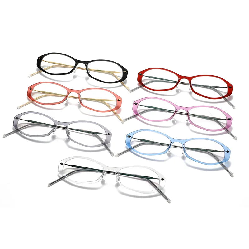 Aimee Unisex Full Rim Polygonal Pure Titanium Eyeglasses 6509 — view 3 | Aimee at FuzWeb