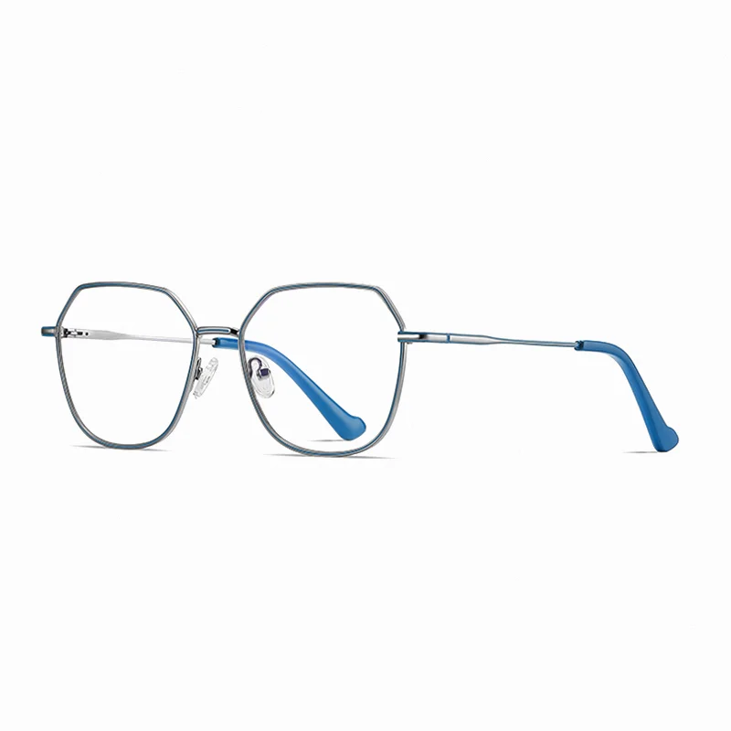 Ralferty Women's Full Rim Flat Top Polygon Alloy Eyeglasses 33040
