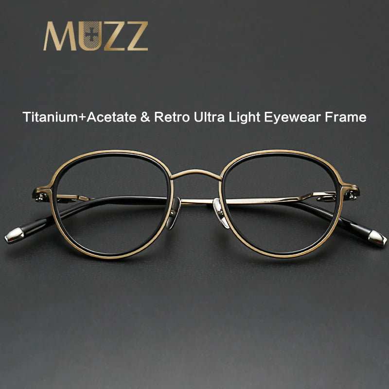 Muzz SH0075 unisex round titanium acetate prescription eyeglasses