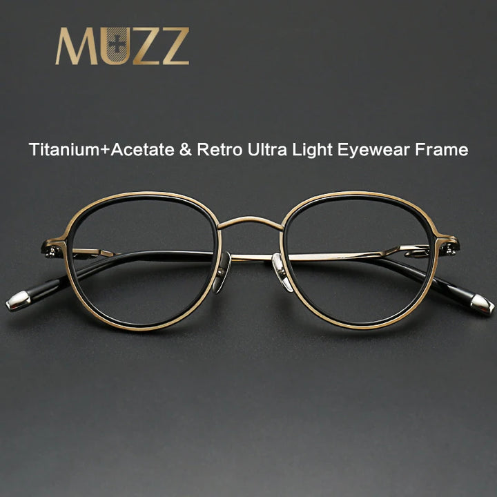 Muzz SH0075 unisex round titanium acetate prescription eyeglasses