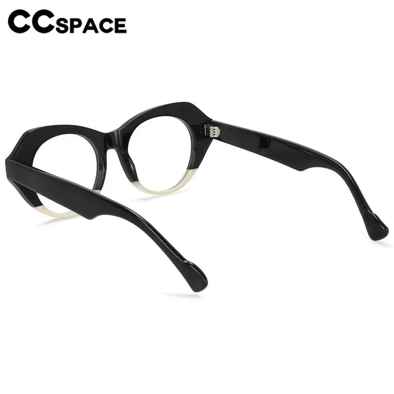 CCSpace Unisex Full Rim Oval Eye Acetate Eyeglasses 57204 Full Rim CCspace   