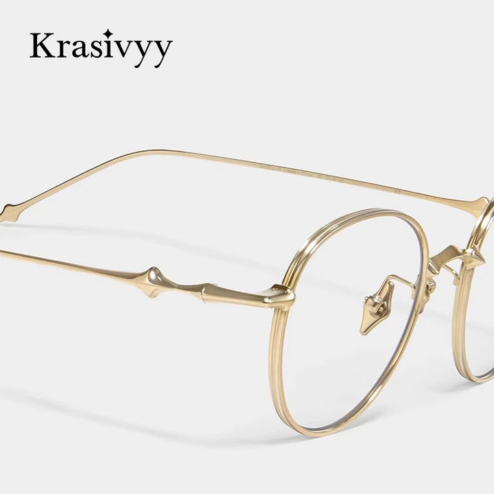 Krasivyy Women's Full Rim Round Titanium Eyeglasses Ep4549 Full Rim Krasivyy   