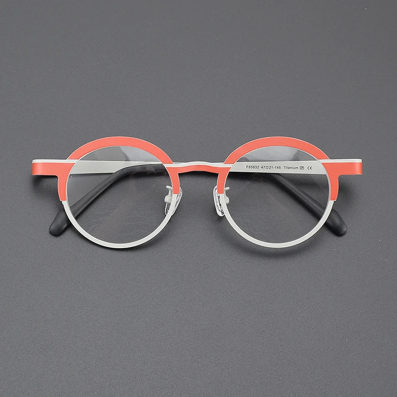 Nobler Women's Full Rim Round Titanium Eyeglasses 185832